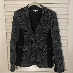 Santorelli Anita Monochrome Patterned Slenderizing Double Button Blazer